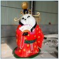 Outdoor Life Size Fiberglass Cartoon  Panda Sculpture